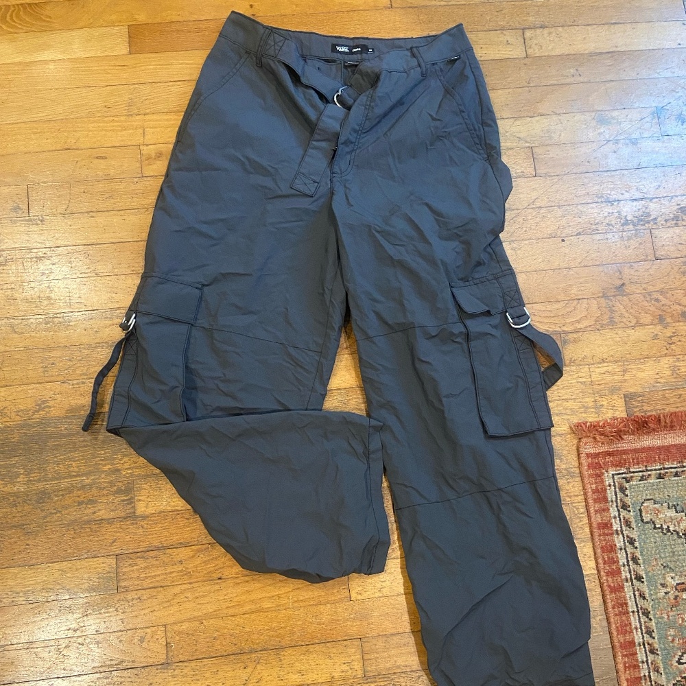 Vans Wide Leg Cargo Pants in Black